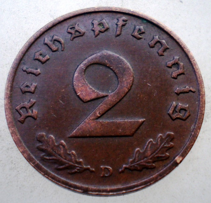 2.642 GERMANIA 2 REICHSPFENNIG 1938 D