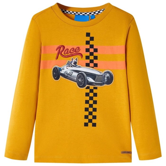 Tricou pentru copii cu m&acirc;neci lungi, ocru, 92