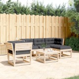 Cumpara ieftin Set mobilier de grădină cu perne, 5 piese, lemn masiv de pin