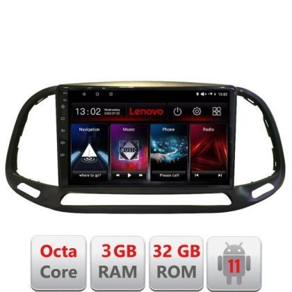 Navigatie Fiat Doblo 2015-2018 D-DOBLO15 Octa Core cu Android Radio Bluetooth Internet GPS WIFI DSP 3+32 GB 4G LENOVO LITE CarStore Technology
