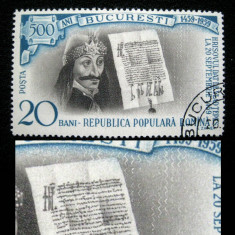 Varietate , eroare la marca postala de 20 bani din em. Aniv.Bucuresti, 1959 foto