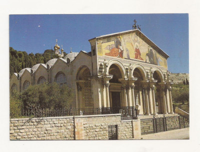 SI1 - Carte Postala -ISRAEL- Jerusalem, Church and Garden of Ghethsemane,Necirc foto