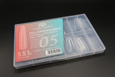 Set 120 bucati tipsuri dizolvabile, 12 marimi, 5XL extra-lung, ballerina, Nr. 05 foto