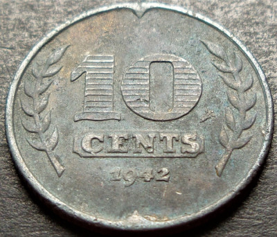 Moneda istorica 10 CENTI / CENTS - OLANDA, anul 1942 *cod 2450 = excelenta foto