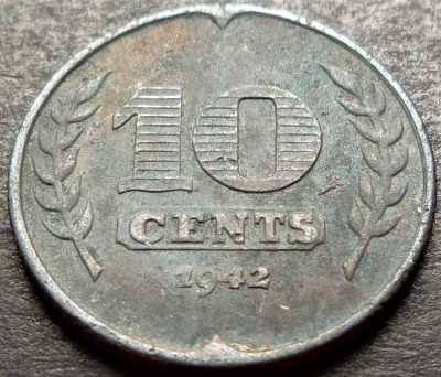 Moneda istorica 10 CENTI / CENTS - OLANDA, anul 1942 *cod 2450 = excelenta foto