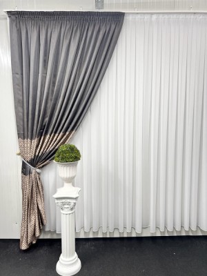 Draperie Byblos, gri&amp;amp;amp;amp;auriu foto