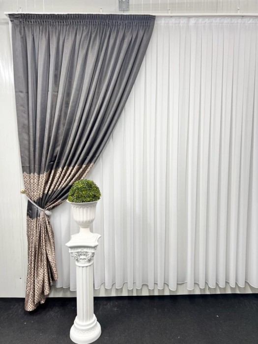 Draperie Byblos, gri&amp;amp;amp;auriu