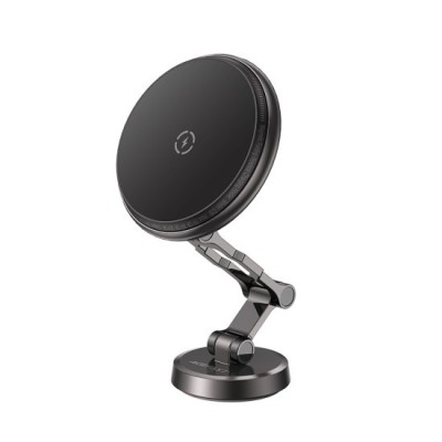 Suport Auto pentru Apple, 360&amp;deg; Rotation, LED Ambient Light, Magnetic Grip - Acefast (D33) - Black foto