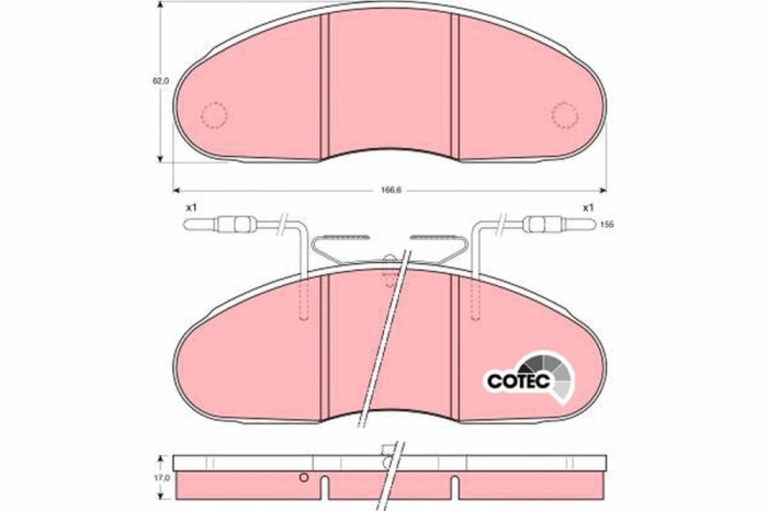 TRW GDB1069 COTEC set placute frana,frana disc