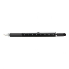 Pix multifunctional, Ronic, rigla 7 cm, 2 capete surubelnita, touchscreen, functie poloboc, negru