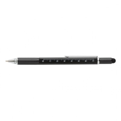 Pix multifunctional, Ronic, rigla 7 cm, 2 capete surubelnita, touchscreen, functie poloboc, negru foto
