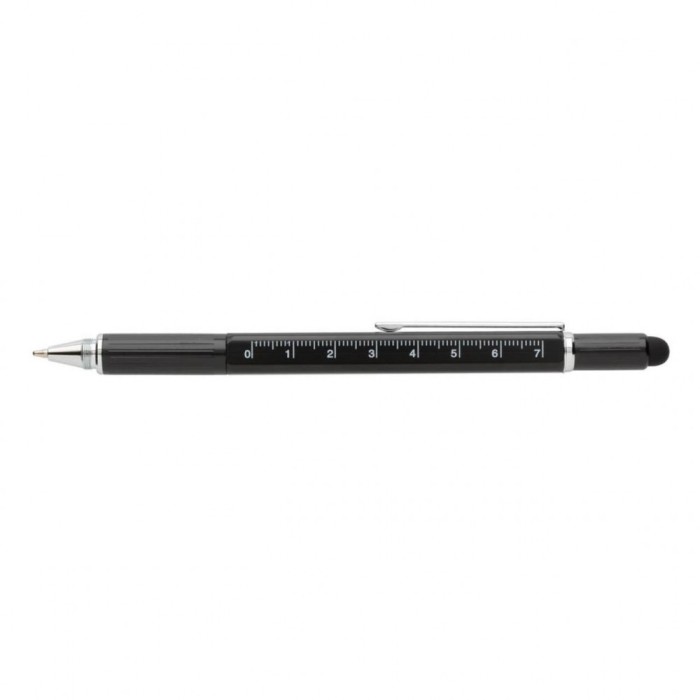Pix multifunctional, Ronic, rigla 7 cm, 2 capete surubelnita, touchscreen, functie poloboc, negru