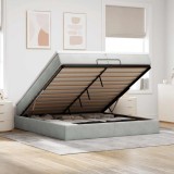vidaXL Cadru de pat otoman cu saltele Gri deschis 200x200cm catifea 3311207