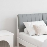 VidaXL Tăblie tapițată Gri deschis 120 cm Lemn de pin masiv 879243