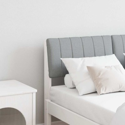 vidaXL Tăblie tapițată Gri deschis 120 cm Lemn de pin masiv 879243 foto
