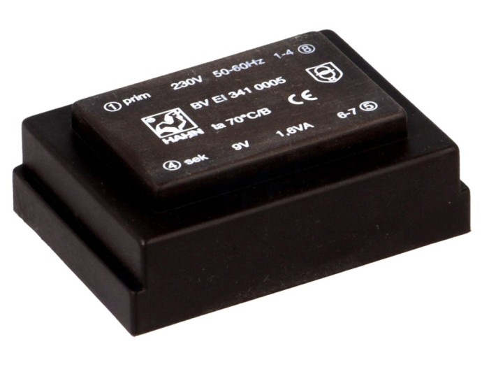 Transformator PCB 1,6VA 230V 9V