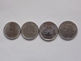 LOT 5 MONEDE DIFERITE 5,10,25,50 CENTAVOS BRAZILIA