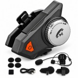 Casca Moto Bluetooth 5.4 Techstar MotoCom, Hands-Free, Microfon si Difuzoare, Dual Phone, IPX6, Baterie 700 mAh, Autonomie pana la 12 ore, USB-C, Navi