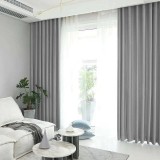 Draperie din catifea blackout cu rejansa transparenta cu ate pentru galerie, Madison, 250x210 cm, densitate 700 g/ml, Spanish Gray, 1 buc