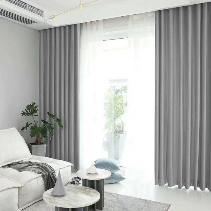 Set draperie din catifea blackout cu rejansa transparenta cu ate pentru galerie, Madison, 150x260 cm, densitate 700 g/ml, Spanish Gray, 2 buc