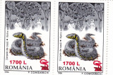 ROMANIA 2001 LP 1506 FAUNA 96 SUPRATIPAR SARPE PERECHE SERII MNH, Nestampilat
