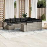 Gossi set canapele de gradina cu perne, 11 piese, gri, poliratan