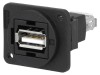 Conector Adaptor CLIFF USB A Soclu USB 2.0, Montare Pe Panou, Plastic, Negru, Serie FT, CP30208NX