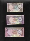 Set Bancnote Kuwait: 1/4 + 1/2 + 1 Dinar - Colectie Numismatica