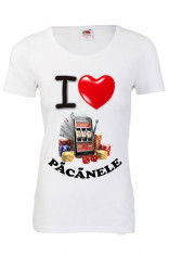 TRICOU PERSONALIZAT DAMA I LOVE PACANELE, tricou mesaj haios jocuri de noroc foto