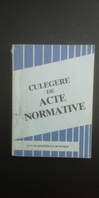 myh 526s - CULEGERE DE ACTE NORMATIVE - ED 1993 foto