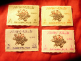 Serie Bahawalpur 1949 75 Ani UPU ,supratipar Sarkari , 4 valori sarniera