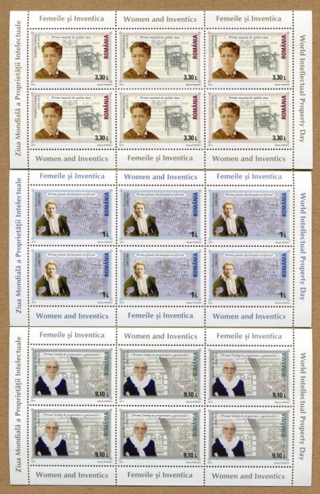 2013 , Lp 1978a , Femeile si Inventica , minicoala 6 timbre - MNH