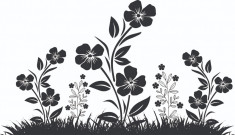 Sticker decorativ, Flori, Negru, 85 cm, 7133ST foto