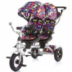 Tricicleta Pentru Copii gemeni Chipolino Tandem - Multicolor foto