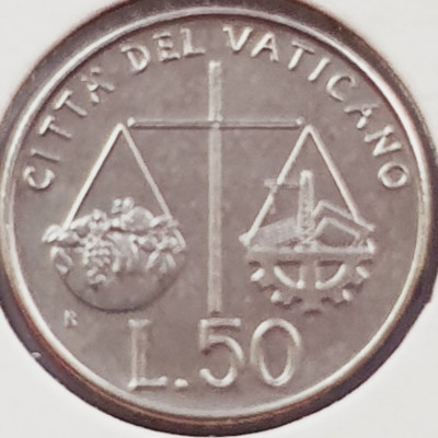 3192 Vatican 50 Lire 1992 Ioannes Paulus II (Agriculture and Industry) km 238 foto