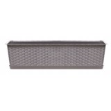 Jardiniera Ratolla Case P Old, 68.5 cm, Cafeniu, Imitatie Ratan, Plastic, Prosperplast, Ghiveci Flori, Interior/Exterior