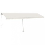 Cumpara ieftin Copertina retractabila manual cu LED, crem, 600x350 cm