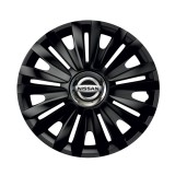 Cumpara ieftin Set 4 capace roti Negre Cu Inel Cromat Royal R16 pentru gama auto Nissan, Autohelix MSA