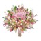 Buchet flori naturale uscate si trandafir criogenat XL, personalizabil, ideal pentru cununie civila, nunta, mireasa sau cadou, alb-roz