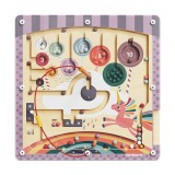 Puzzle labirint magnetic din lemn cu unicorn pentru copii 3 ani+