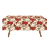 Fată de Masă Decorativă Crăciun, Ecru, Flori Crăciunițe, 180x140cm, Plastic PEVA, Oem