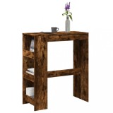 Cumpara ieftin Masă de bar cu rafturi, stejar fumuriu, 90x40x103,5 cm, lemn