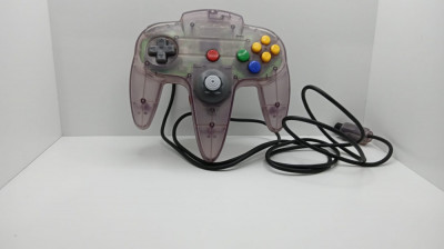 Controller Nintendo 64 - Nintendo&amp;reg; - Transparent/Purple - curatat si reconditionat foto