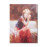 Tablou canvas, Tanara pe dormeza, 70x50cm, gata de agatat pe perete