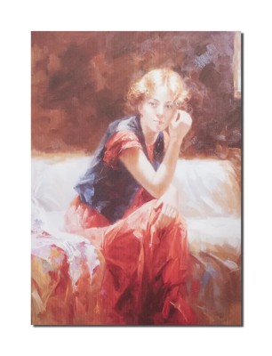 Tablou canvas, Tanara pe dormeza, 70x50cm, gata de agatat pe perete foto