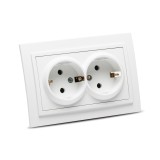 Priză dublă Schuko 16A alb mat Zena - ELBI