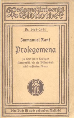 I Kant Prolegomena (in germana) Ph Reclam fara data foto