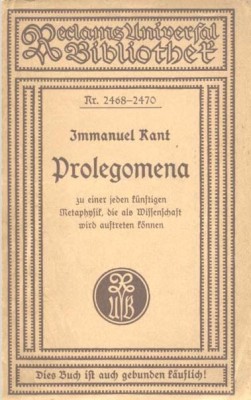 I Kant Prolegomena (in germana) Ph Reclam fara data foto