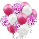 Set 15 baloane pentru petrecere, flippy, alb/roz, 30 cm