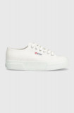 Superga tenisi 2740 PLATFORM femei, culoarea alb, S21384W